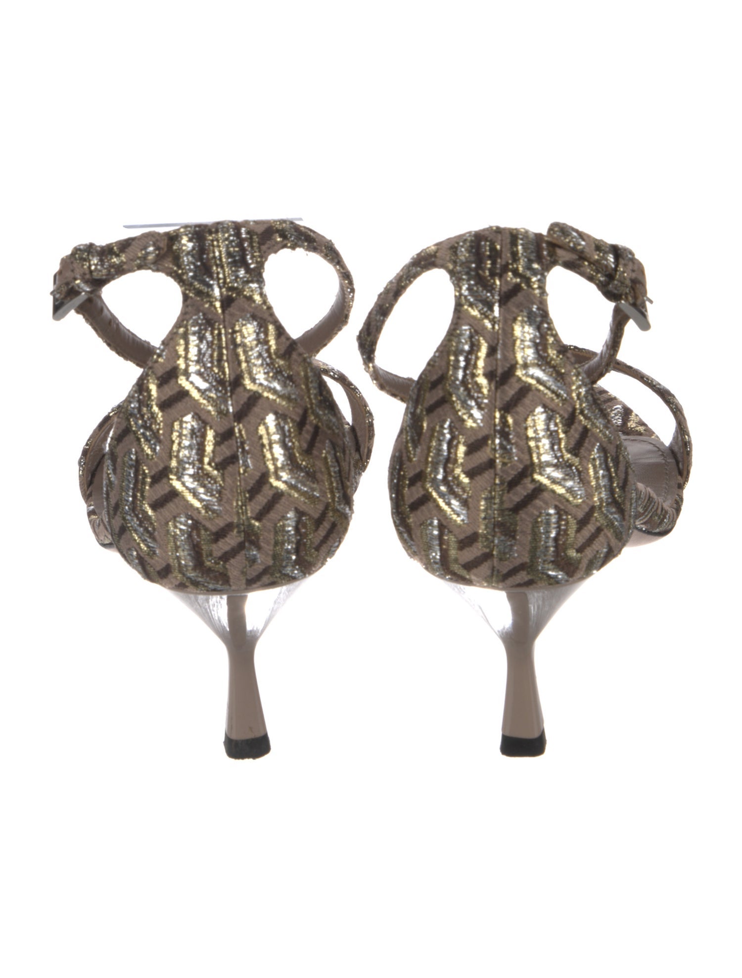 Prada Printed Glitter Accents Sandals